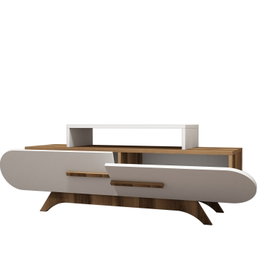 Hanah Home Soporte de TV Nogal y Blanco